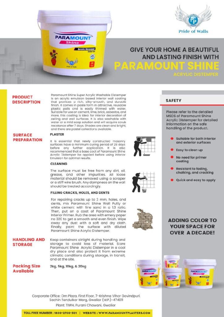 thumbnail of Leaflet – Paramount Shine Acr Distemper (Popular)