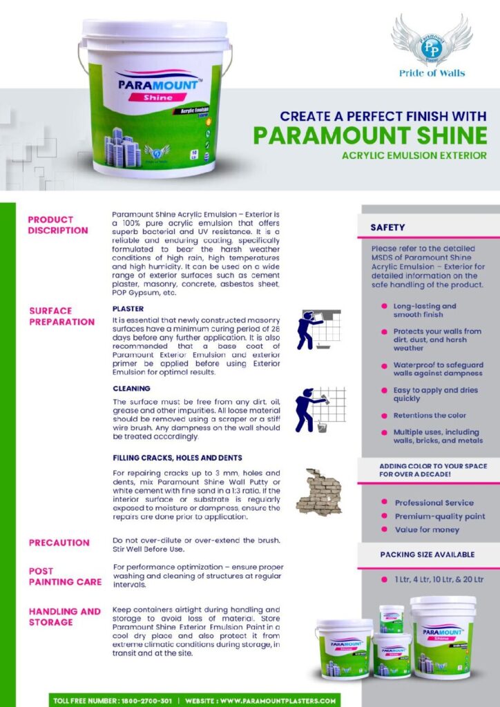 thumbnail of Leaflet – Paramount Shine Ext Emulsion (Popular)